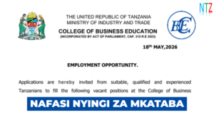 College of Business Education CBE Contract Vacancies 2026