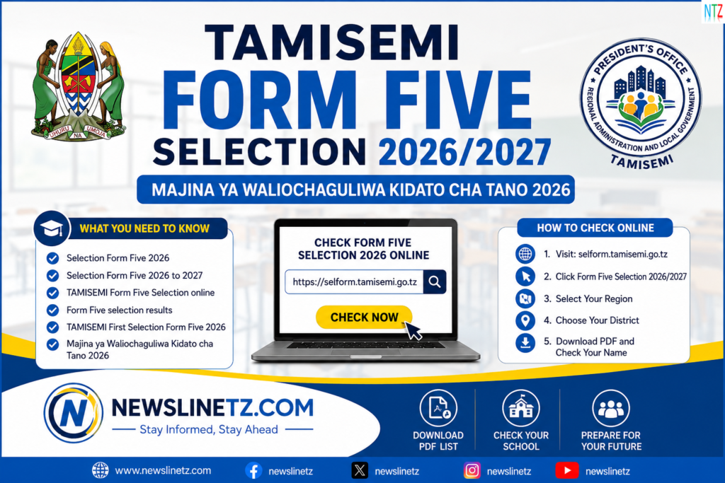TAMISEMI Form Five Selection 2026/2027 PDF | Majina ya Waliochaguliwa Kidato cha Tano 2026