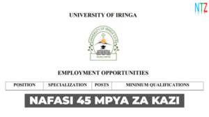 University of Iringa Vacancies 2026