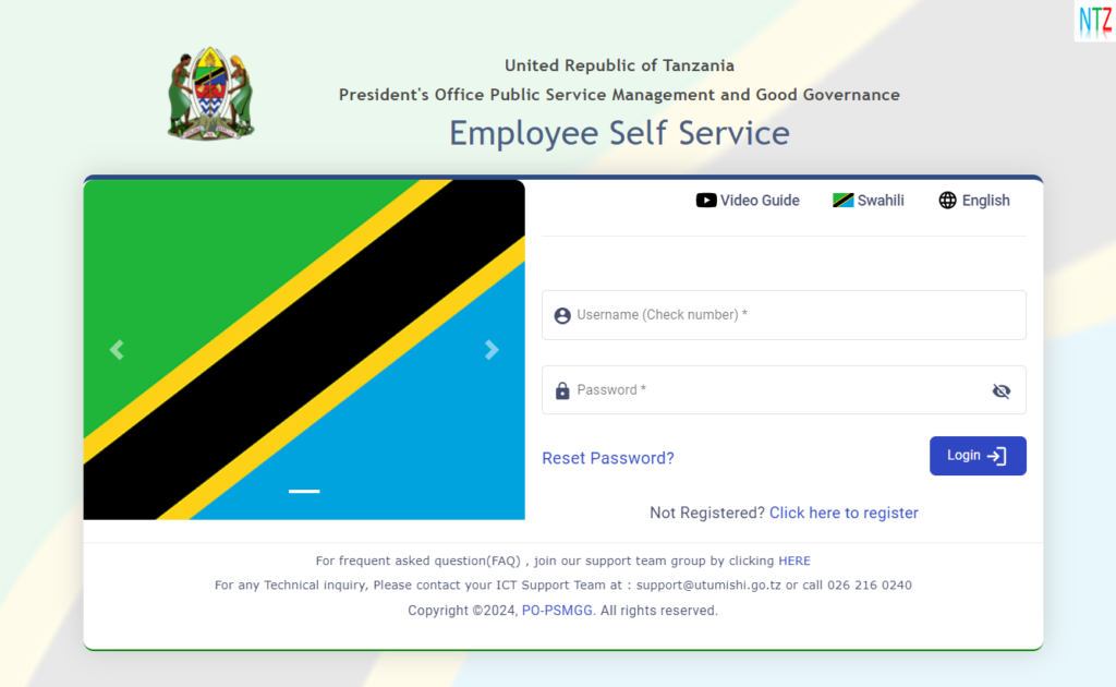 Register and Login ess utumishi | Employee Self Service 