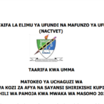 NACTVET/NACTE Selection 2024/25 | Waliochaguliwa Diploma na Certificates 2024