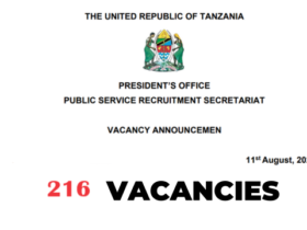 216 New Open Vacancies UTUMISHI Tanzania Today