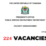 New 224 Vacancies Announced at UTUMISHI