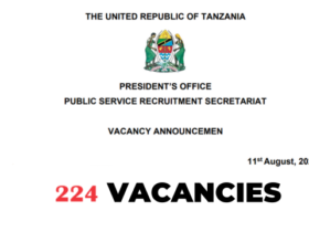 New 224 Vacancies Announced at UTUMISHI