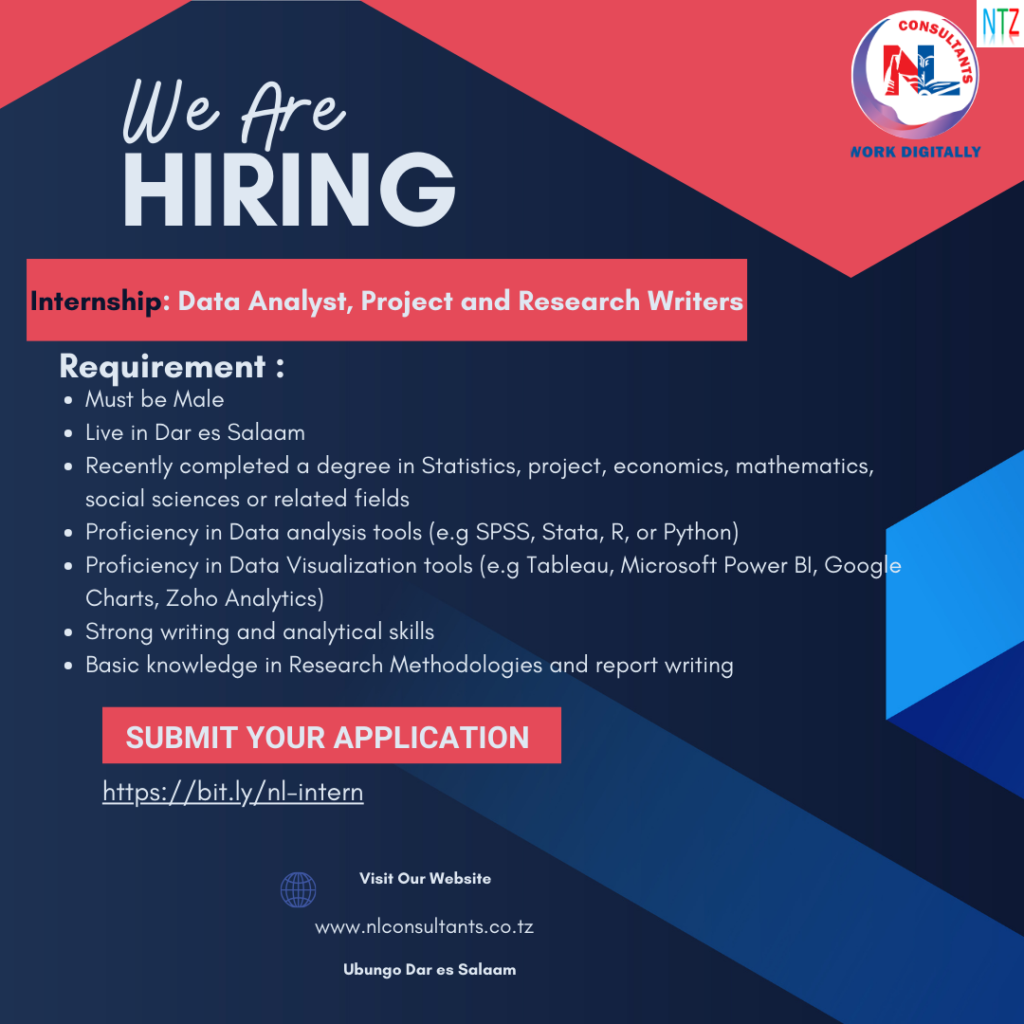 Internship Opportunities at NL Research Consultants Tanzania