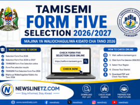 TAMISEMI Form Five Selection 2026/2027 PDF | Majina ya Waliochaguliwa Kidato cha Tano 2026 TAMISEMI Form Five Selection 2026/2027 PDF | Majina ya Waliochaguliwa Kidato cha Tano 2026